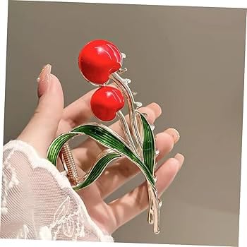 Vintage Cherry Blossom Metal Hair Claw Clip