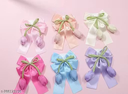 Satin Tulip Bow Hair Clip