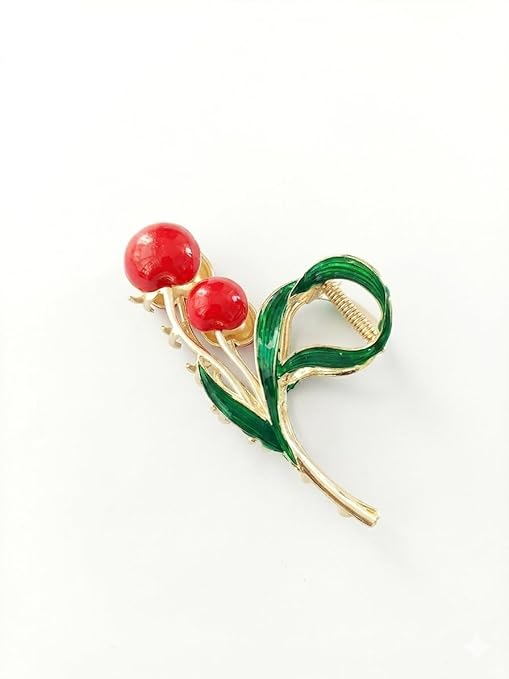Vintage Cherry Blossom Metal Hair Claw Clip