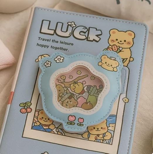Alokik Kawaii Luck Bear Diary with Window Shaker Cover
