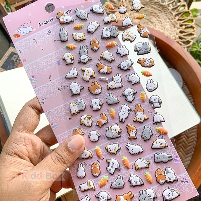 KiddiBox Puffy Animal Stickers