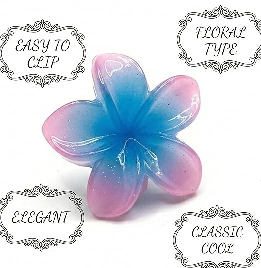 Plumeria Flower Hair Claw Clips – 2 pcs