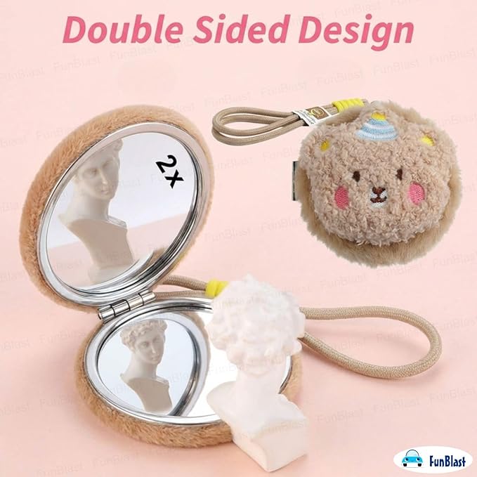 Cute Bear Plush Compact Mirror
