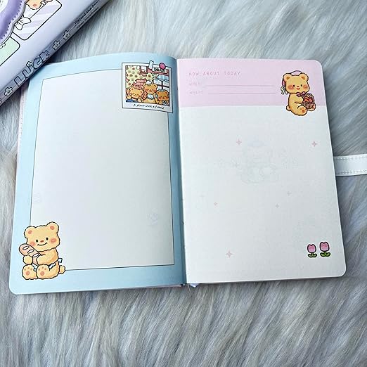 Alokik Kawaii Luck Bear Diary with Window Shaker Cover