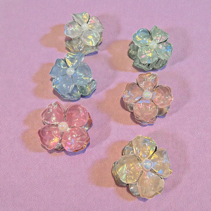 Iridescent Flower Hair Claw Clip