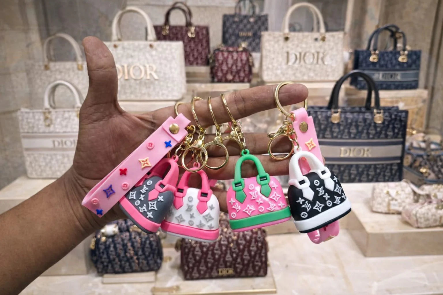 Mini Handbag Shape Keychain with Strap