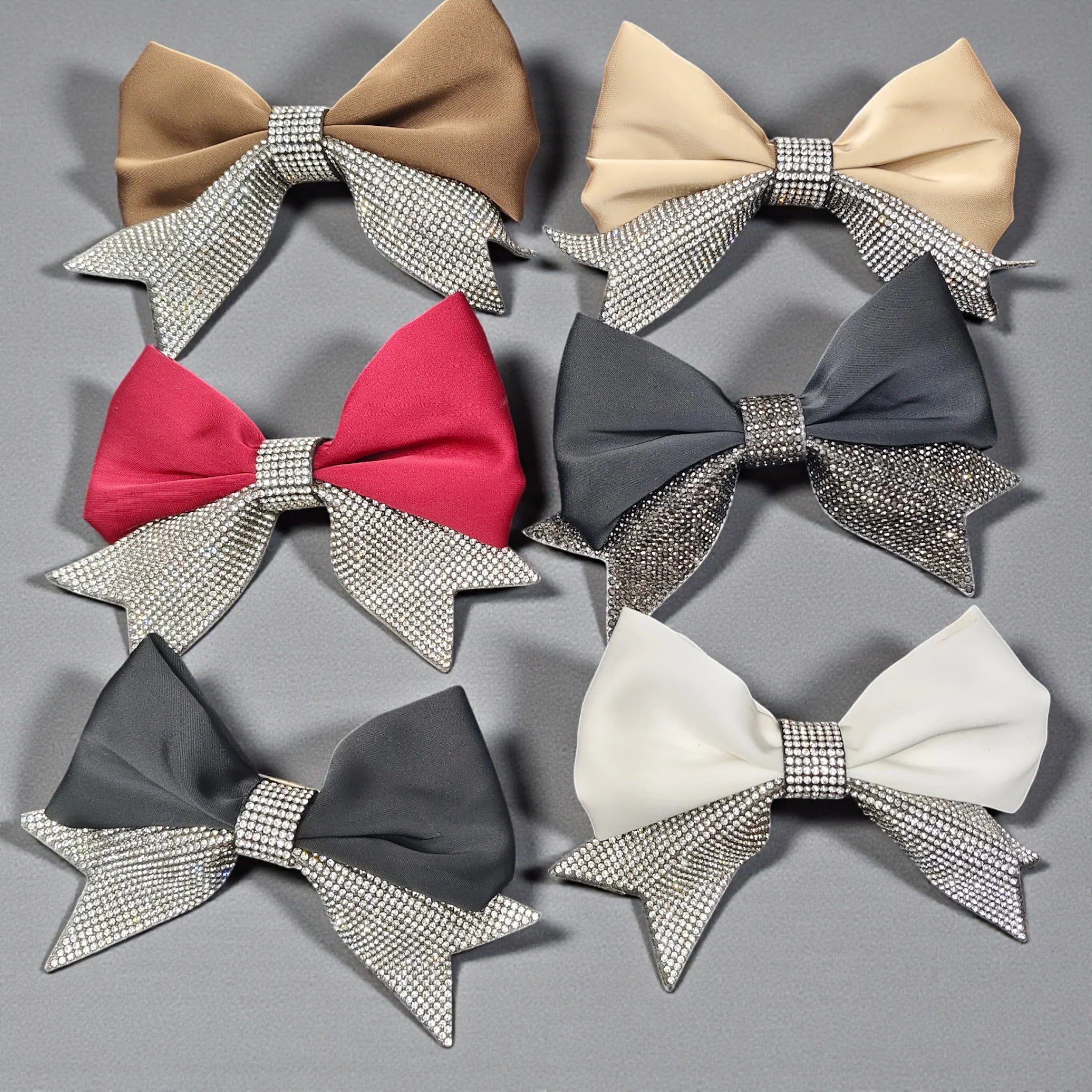 Premium Bow Hair Clutchers with Rhinestone Detailing